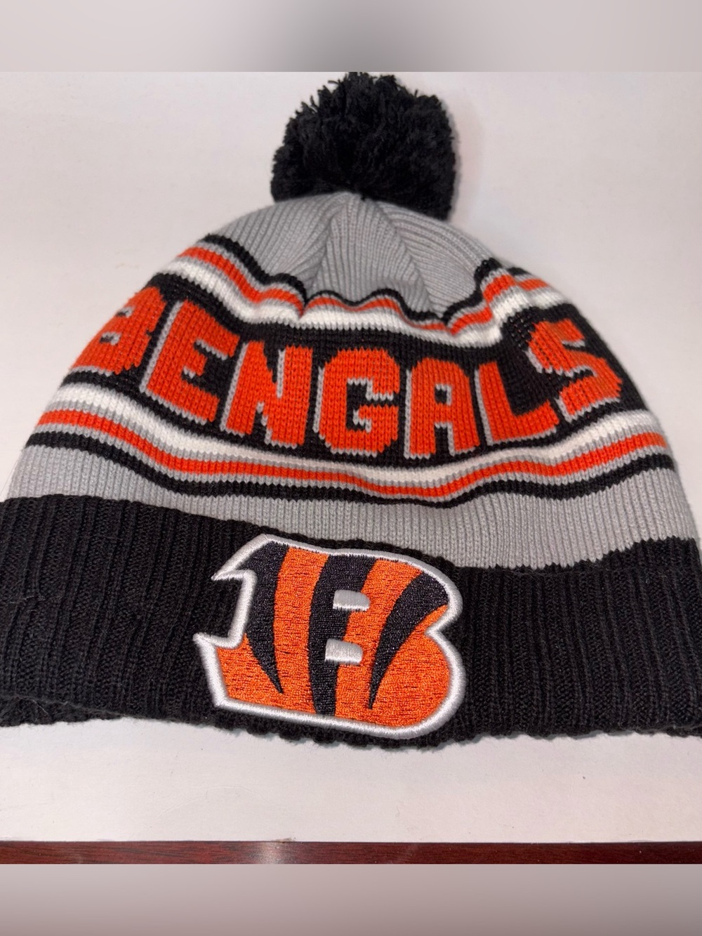 Cincinnati Bengals NFL Beanie Grey - Pom Pom Top OSFA New Era